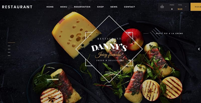 Dannys restaurant themes wordpress creer site internet recettes cuisine blog recette meilleurs thèmes WordPress de recettes de cuisine - Dannys restaurant themes wordpress creer site internet recettes cuisine blog recette