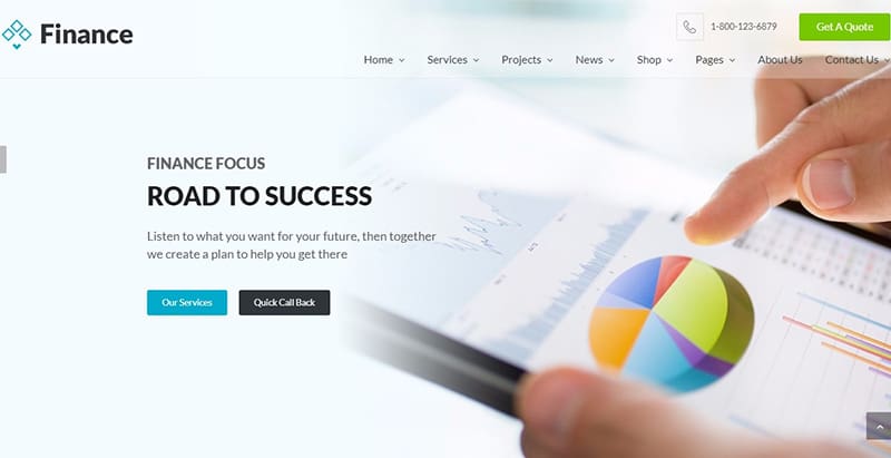 Finance themes wordpress creer site internet assurance agence entreprise