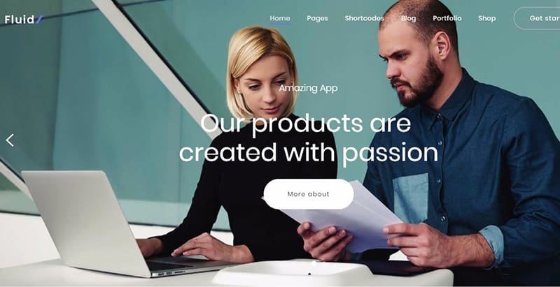Fluid themes wordpress creer site internet entreprise startup agence pme