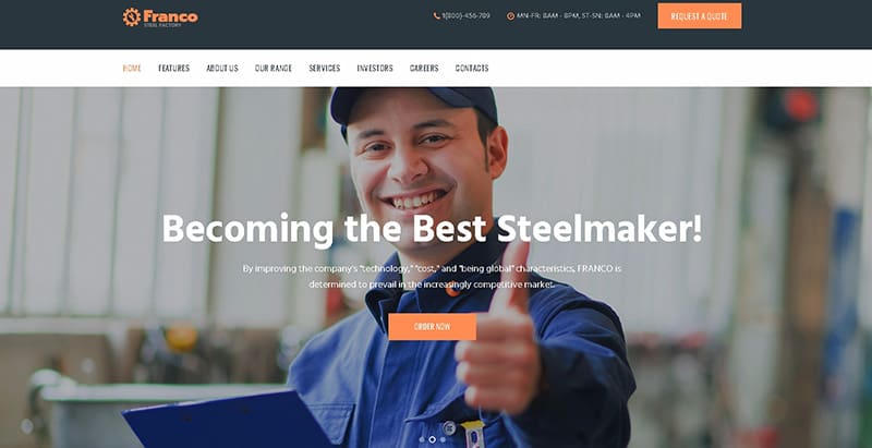 Franco themes wordpress creer site web entreprise agence pme startup