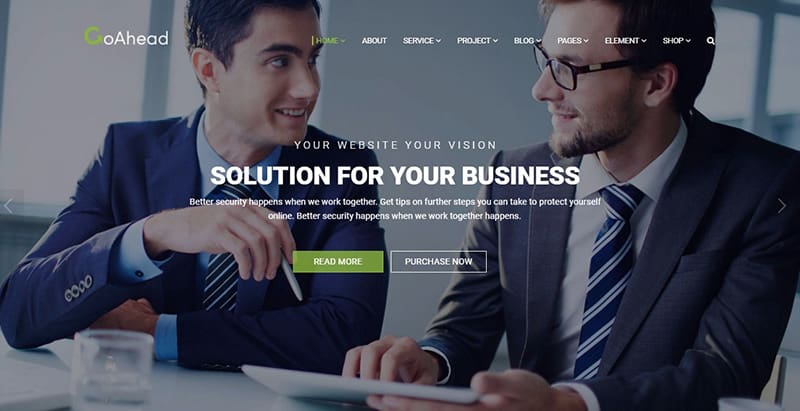 Goahead themes wordpress creer site internet entreprise startup agence pme