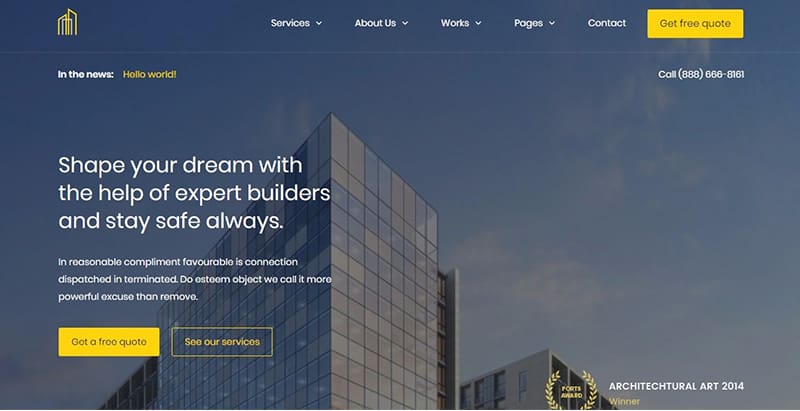 Grayhouse themes wordpress creer site internet entreprise construction