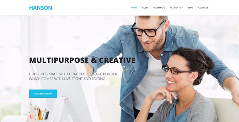 Hanson themes wordpress creer site internet entreprise agence startup