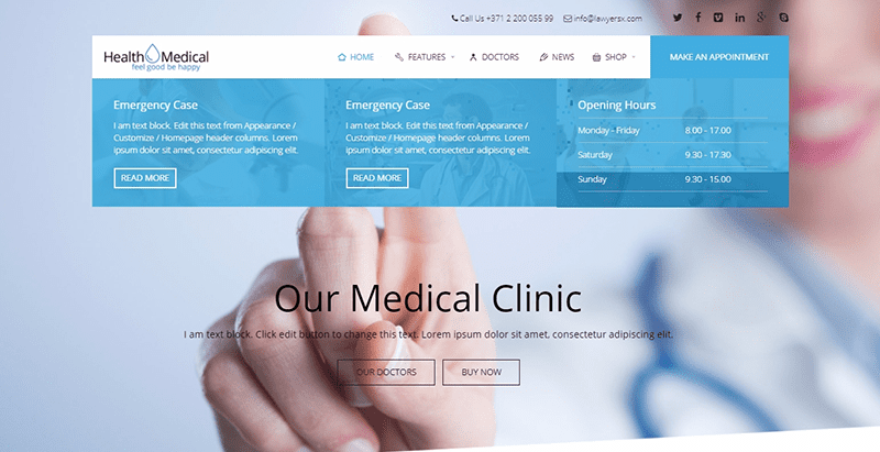 Health medical themes wordpress creer site internet dentiste medecin