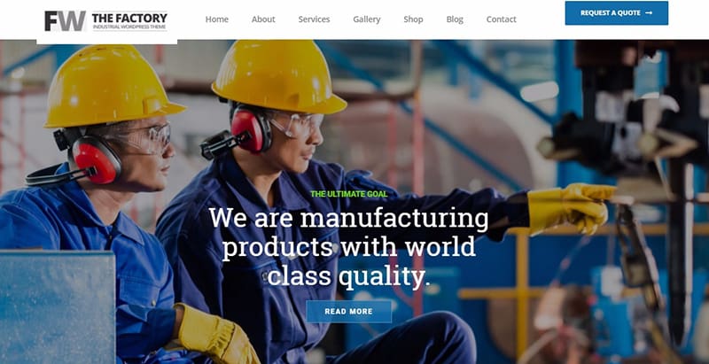 Industrial themes wordpress creer site internet entreprise startup agence pme