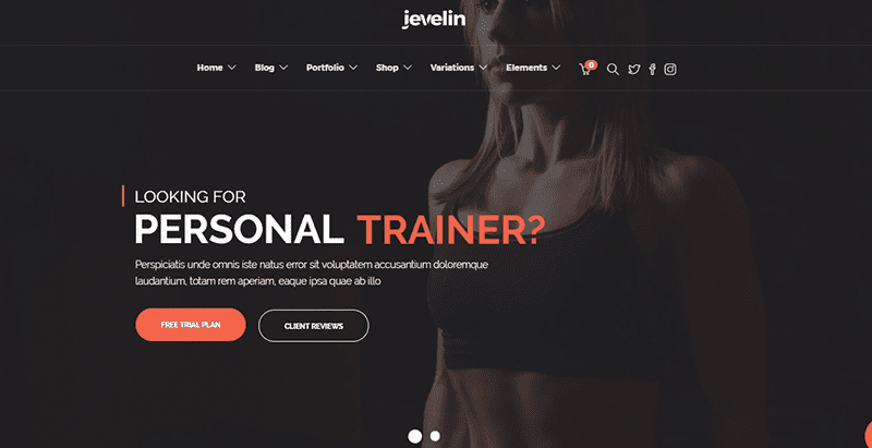 Jevelin themes wordpress creer site web club fitness gym sport equipe