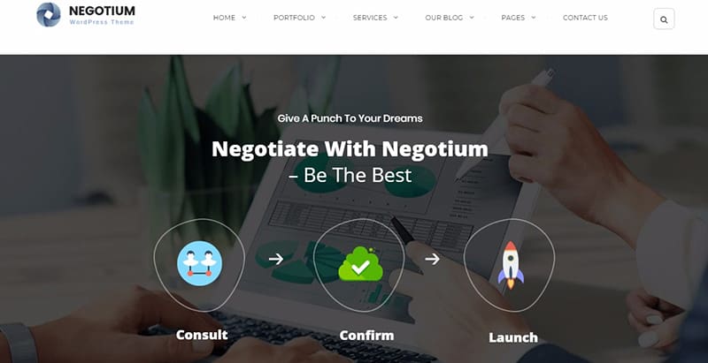 Negotium themes wordpress creer site web agence entreprise pme