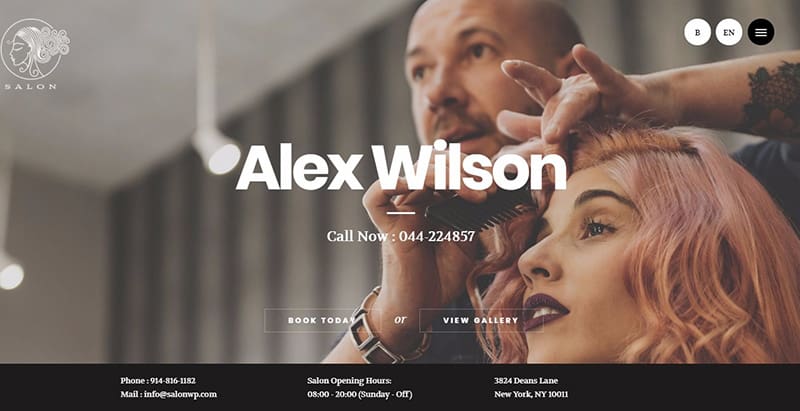 Salon themes wordpress creer site internet salon coiffure