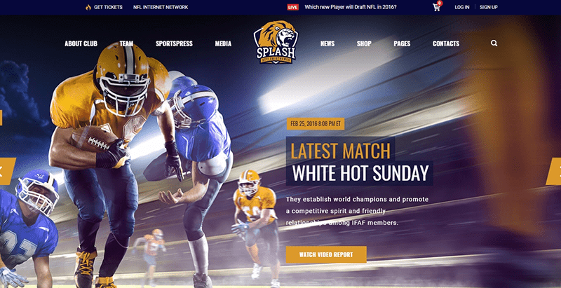 Splash themes wordpress creer site web club fitness gym sport equipe