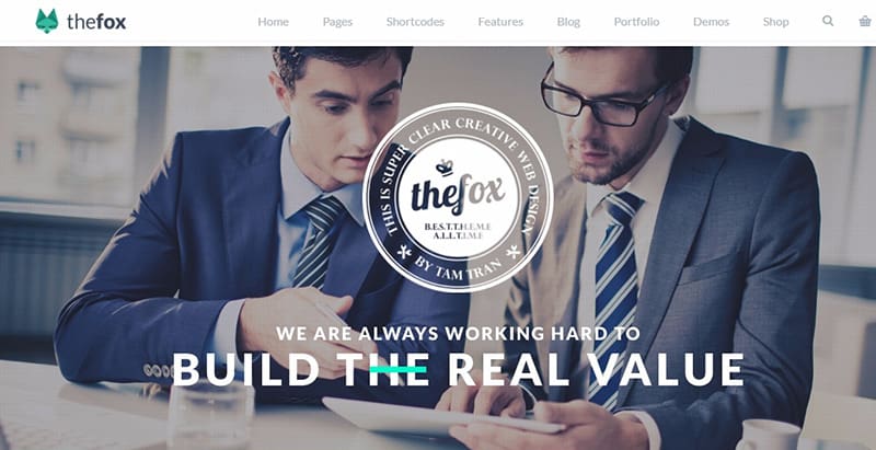 Thefox themes wordpress creer site internet entreprise startup agence pme