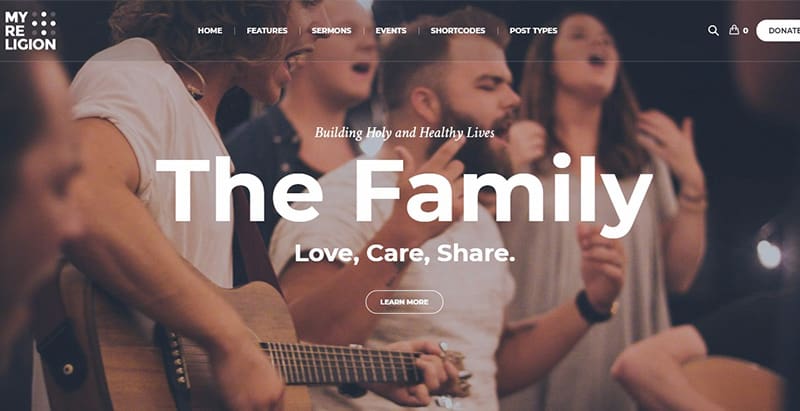 My religion themes wordpress creer site internet organisation religieuse eglise pretre