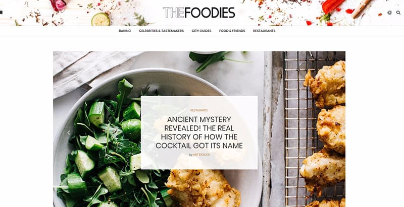 Thevoux themes wordpress creer site internet recettes cuisine blog recette