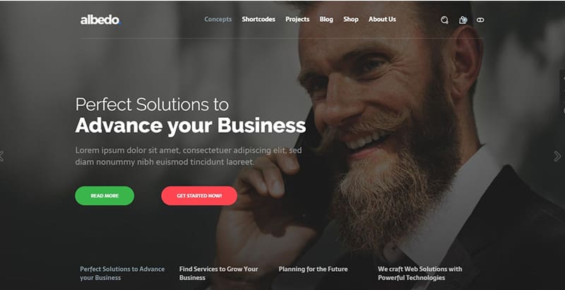 Albedo themes wordpress creer site internet entreprise startup pme
