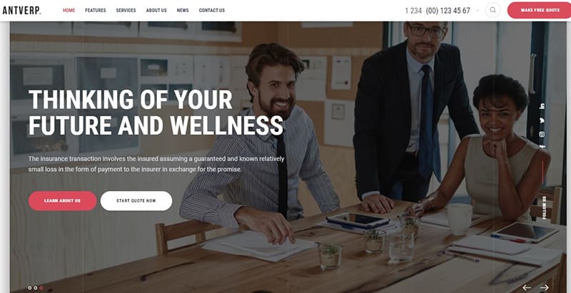 Antverp themes wordpress creer site internet entreprise startup pme