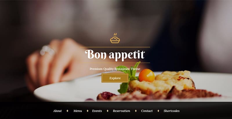 Bon appetit themes wordpress creer site web restaurant cafe boulangerie