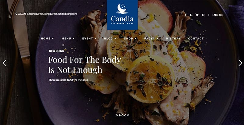 Candia themes wordpress creer site web restaurant cafe boulangerie Candia meilleurs thèmes WordPress pour créer un site web de restaurant