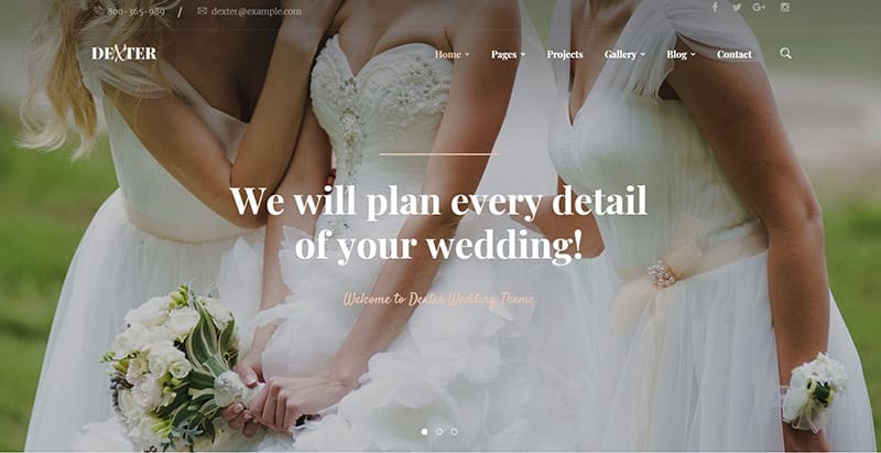 Dexter themes wordpress creer site internet fiançailles mariage Dexter - meilleurs thèmes WordPress de mariage