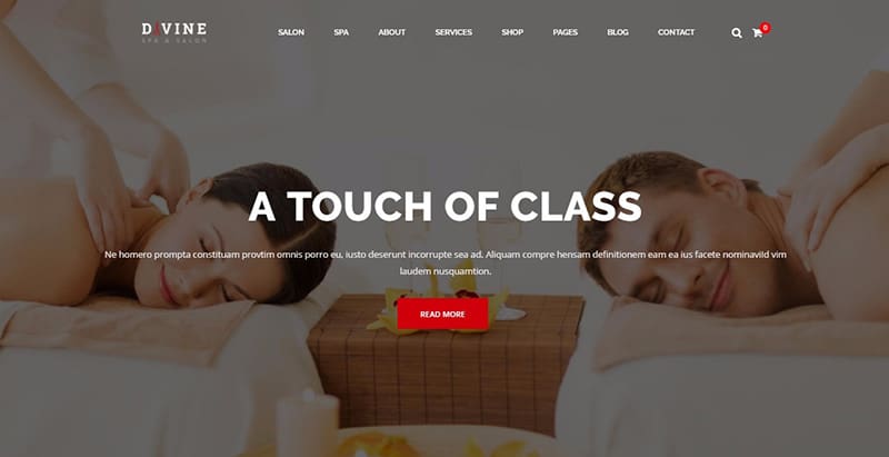 Divine themes wordpress creer site internet spa salon massage