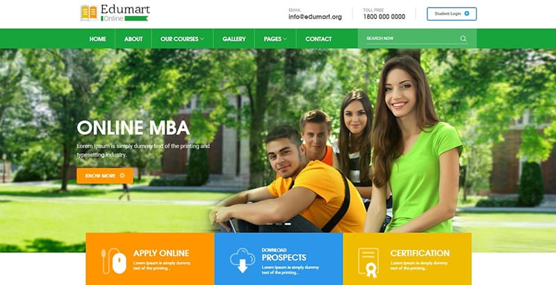 Edumart themes wordpress creer site internet educatif lms