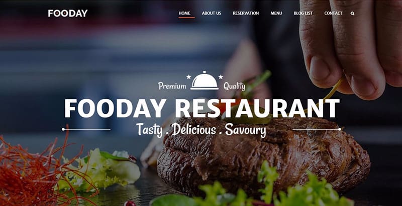 Fooday themes wordpress creer site web restaurant cafe boulangerie