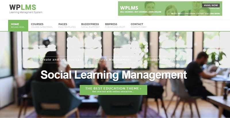 Wplms themes wordpress creer site internet educatif lms