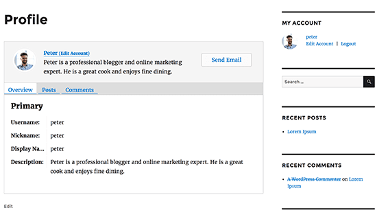 page de profile wordpress wpum.png