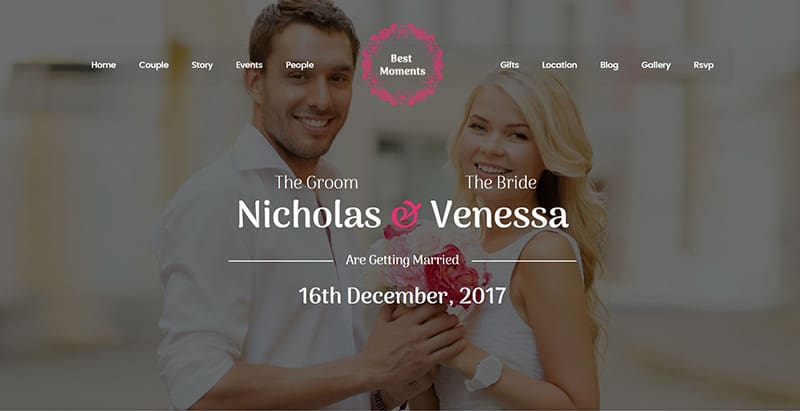 Best moments themes wordpress creer site internet mariage