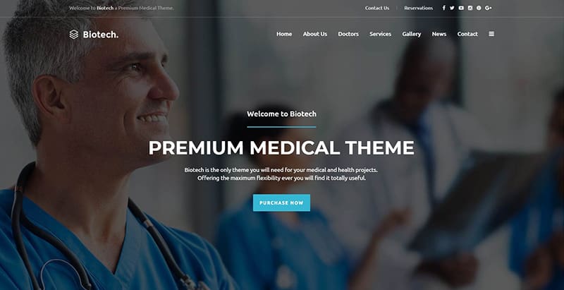 Biotech themes wordpress creer site web medecin docteur hopital