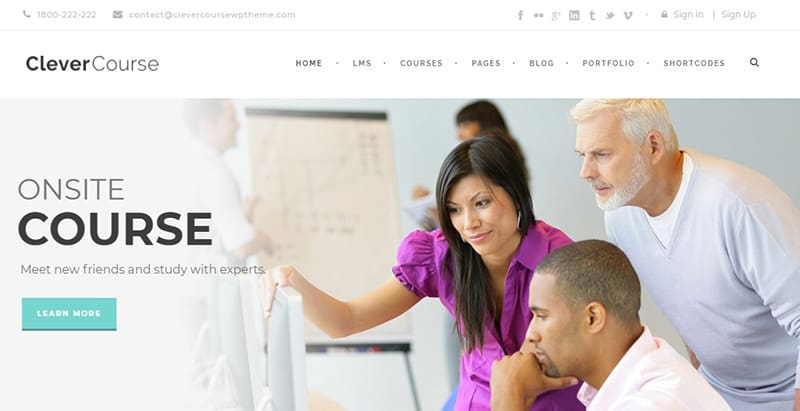 Clever course themes wordpress creer site internet elearning education formation