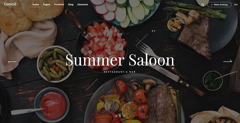 موضوعات Conico وردپرس ایجاد وب سایت رستوران کافه resto پیتزا فروشی