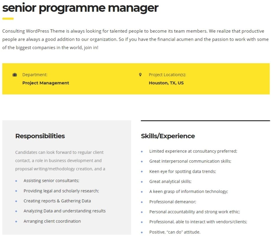 Consulting offre emploi details Consulting offre emploi details