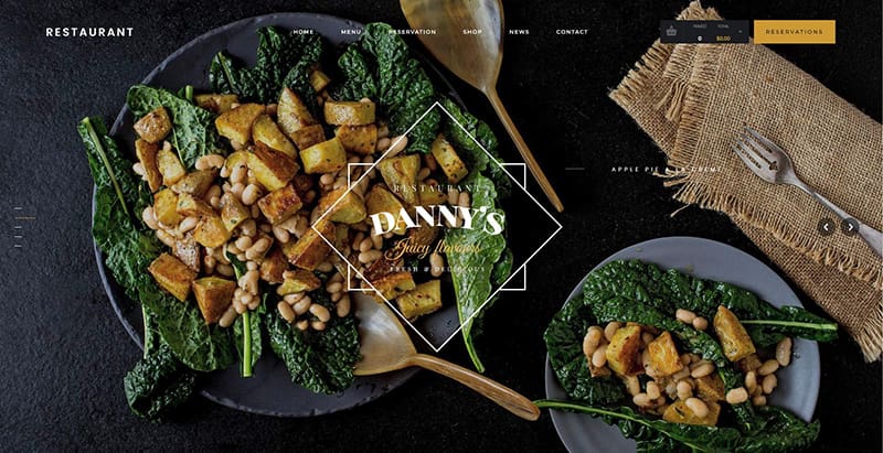 Dannys restaurant themes wordpress creer site internet restaurant traiteur restauration