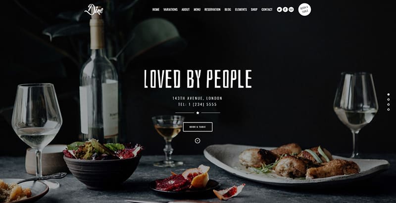 Dine themes wordpress creer site internet restaurant restaurateur meilleurs thèmes WordPress pour créer un site web de restaurant - Dine