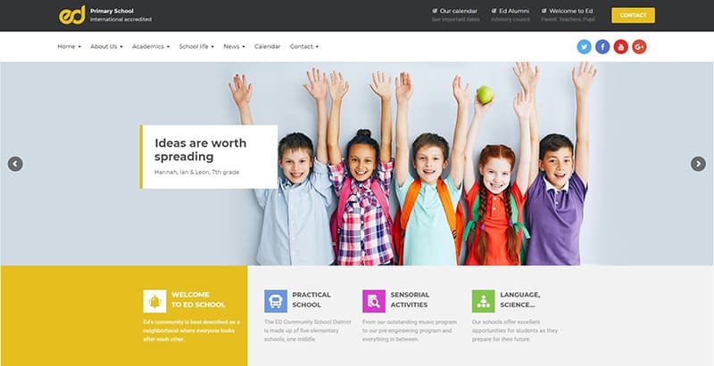 Ed school themes wordpress creer site web college ecole maternelle