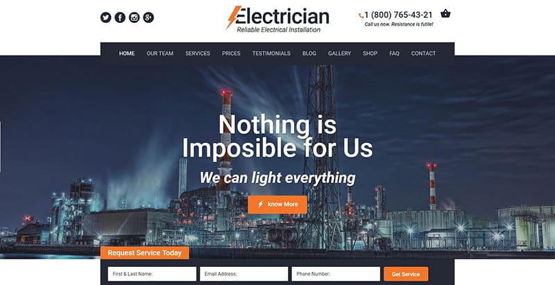 Electrician 2 themes wordpress creer site web electricien Electrician 2 meilleurs thèmes WordPress d'électricien
