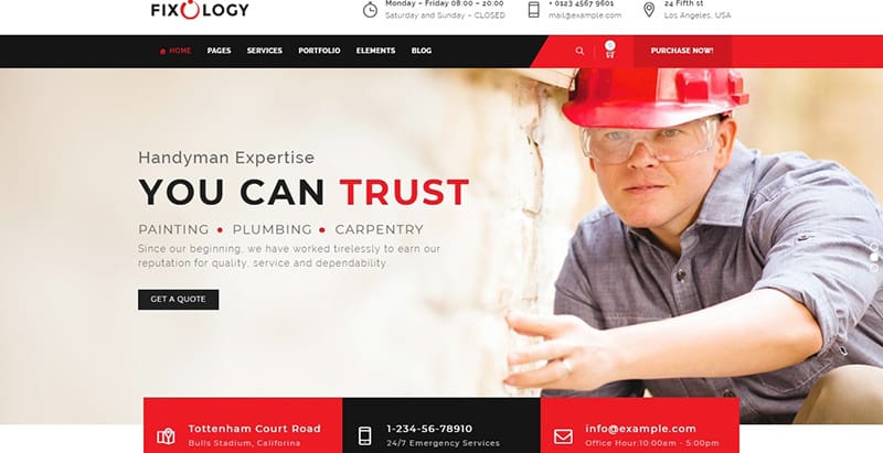 Fixology themes wordpress creer site web entreprise construction business