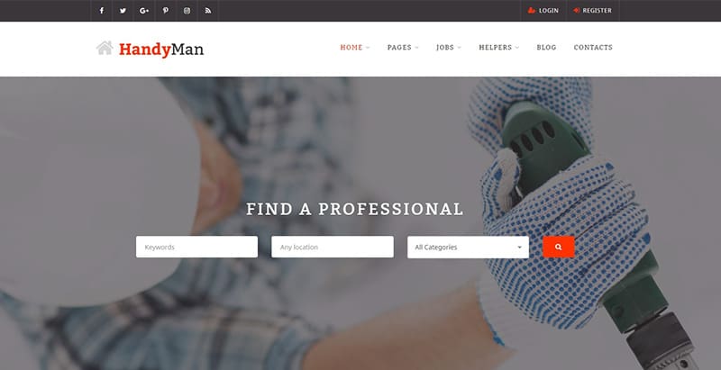 Handyman themes wordpress pour creer un site internet offres emploi