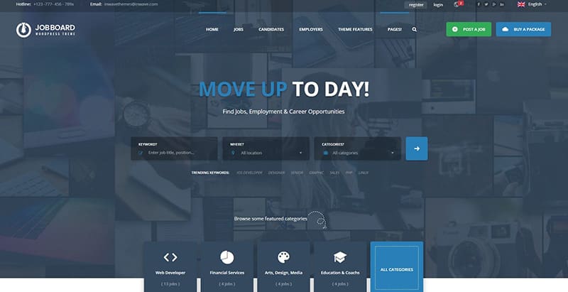 Jobboard themes wordpress pour creer un site internet offres emploi