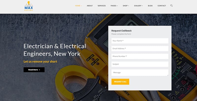Max electric themes wordpress creer site web electricien Max electric - meilleurs thèmes WordPress créer site web d'électricien