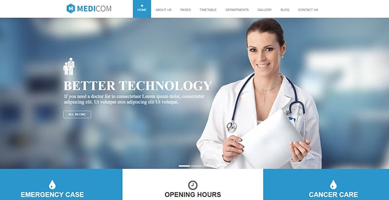 Medicom themes wordpress creer site web medecin docteur hopital