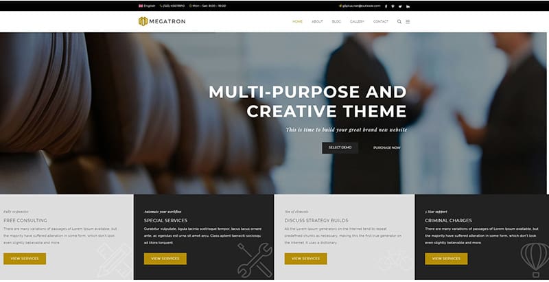 Megatronthemes وورد إنشاء موقع المحامي القاضي Megatronthemes وورد إنشاء موقع المحامي القاضي