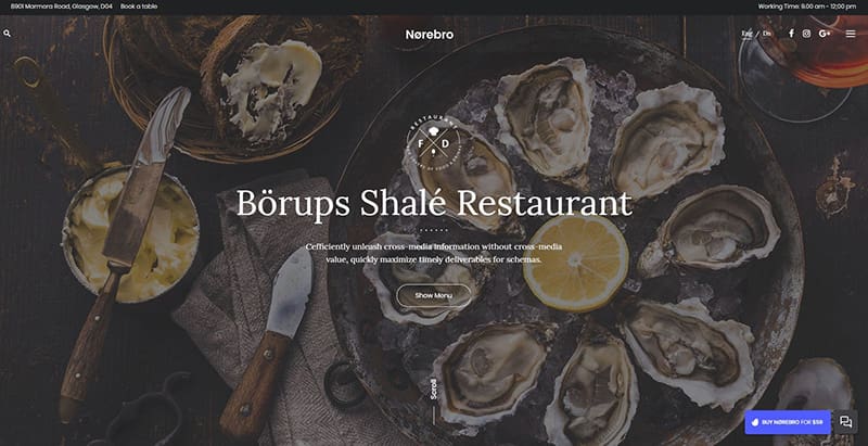Norebro themes wordpress creer site internet restaurant restaurateur