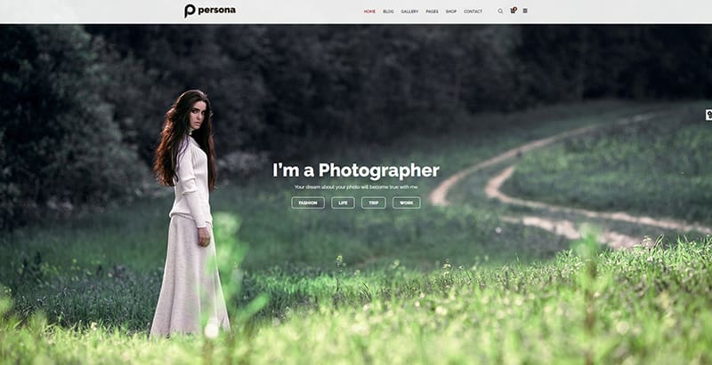 Persona themes wordpress creer site web photographe creative