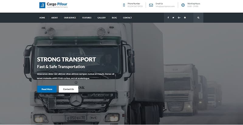 Pifour themes wordpress creer site internet entreprise transports