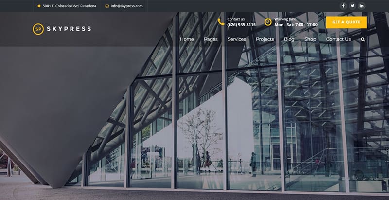 Skypress themes wordpress creer site web architecte cabinet architecture