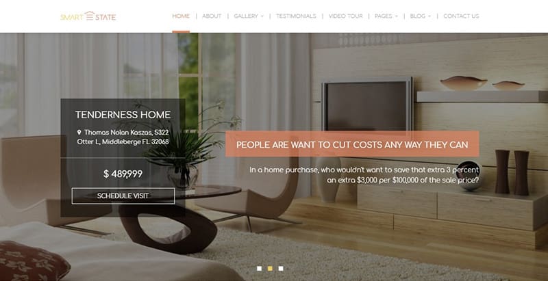 Smart estate themes wordpress creer site internet agence entreprise immobiliere