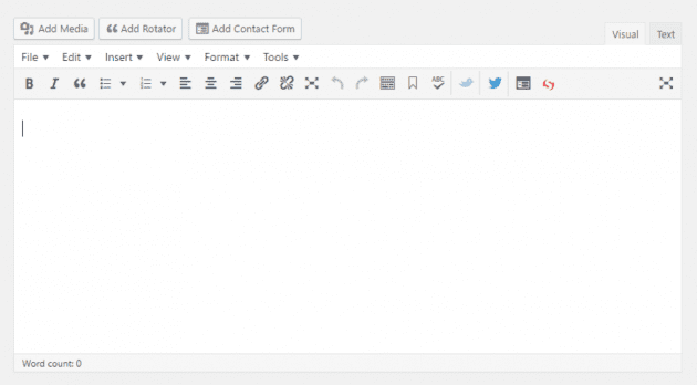 Wordpress editor prema zadanim postavkama.png