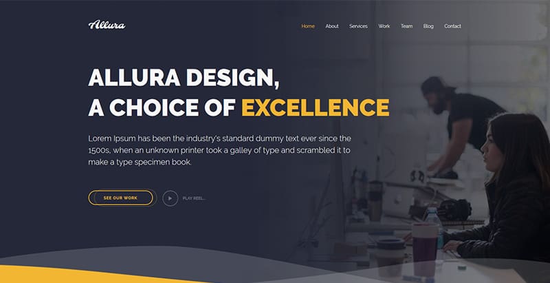 موضوعات Allura وورد إنشاء موقع مستقل