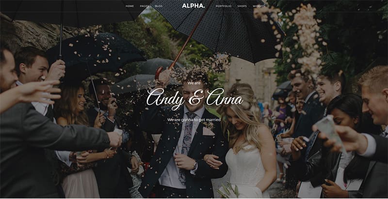 Alpha themes wordpress creer site internet mariage fiancialles