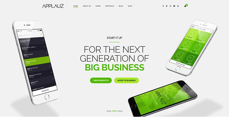 Applauz themes wordpress creer site web start up entreprise agence